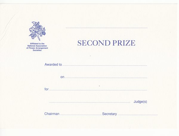 Award Cards 2nd (Pack of 25)