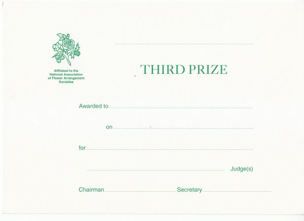 Award Cards 3rd (Pack of 25)