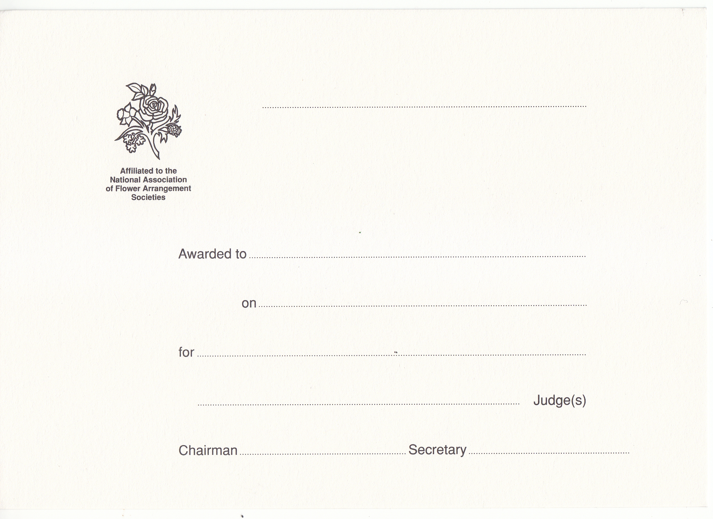 Award Cards Blank (Pack of 25 )