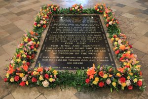 The Grave of the Unknown Warrior at Westminster Abbey, for the Armistice centenary Anniversary, with Fresh flowers signifying the end of the 1WW around.