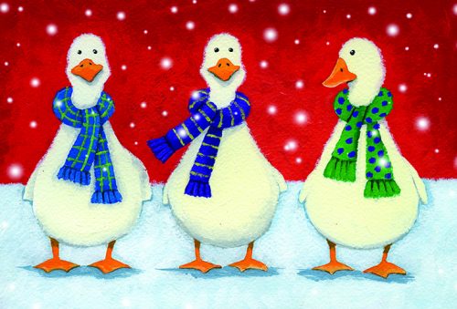 Christmas Card, Three Geese (pack of 10)