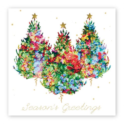 Christmas Card -  Three Christmas Trees (pack of 10)